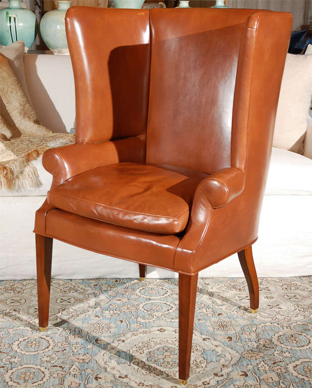 Contemporary Leather Clive Wingback Chair