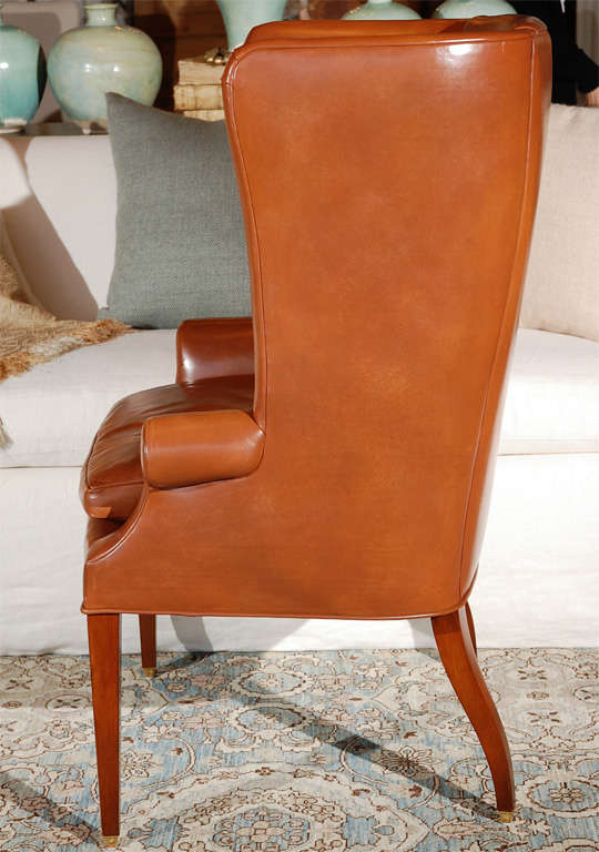 Leather Clive Wingback Chair 1
