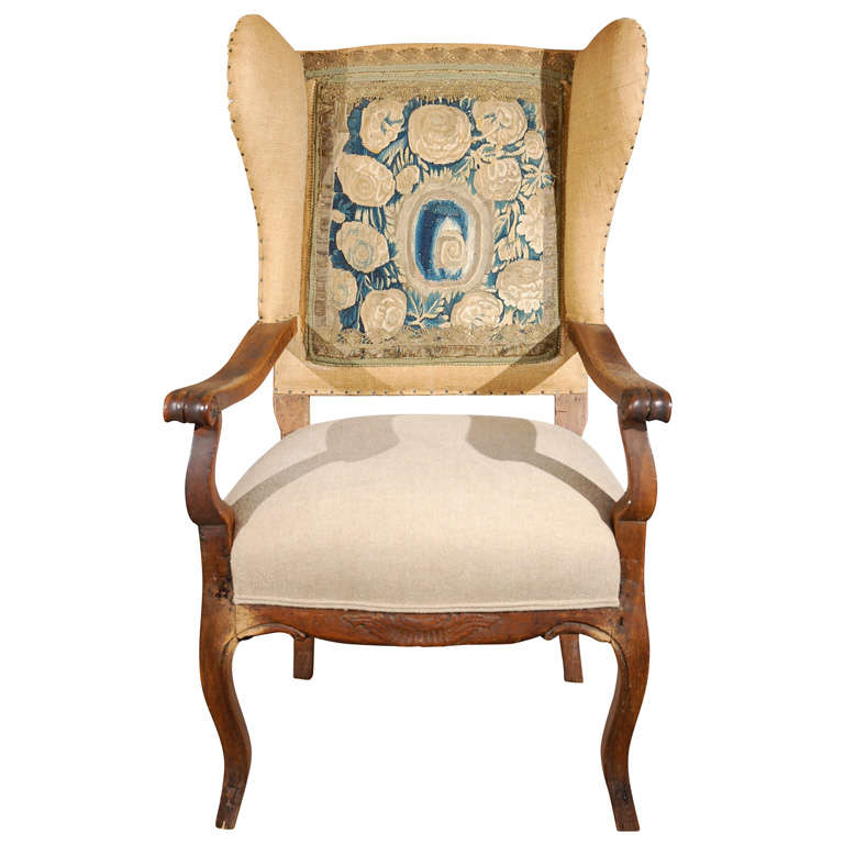 19th Century Belgian Wing Chair For Sale