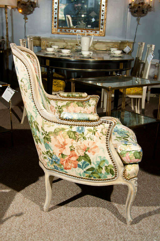 Pair of French Louis XVI Bergère Chairs by Jansen 3
