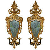 Pair of Antique Mirrored Sconces