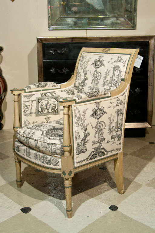 Mid-20th Century Pair of French Directoire Bergeres by Jansen