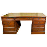 George III Style Leather Top Partners Desk