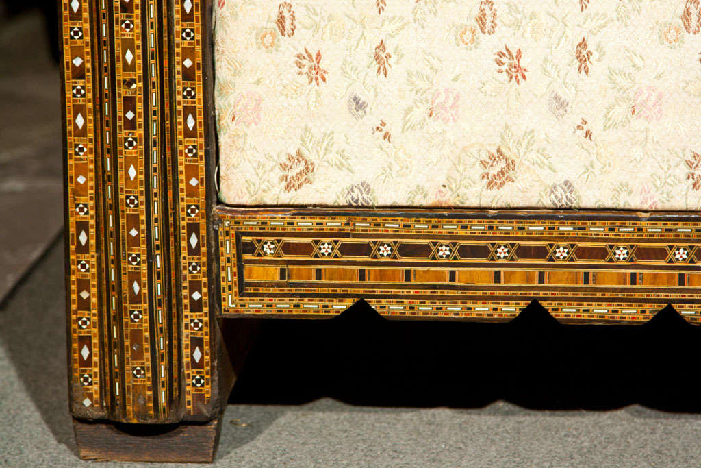 Pair of  Inlaid Antique Syrian Club  Chairs 4