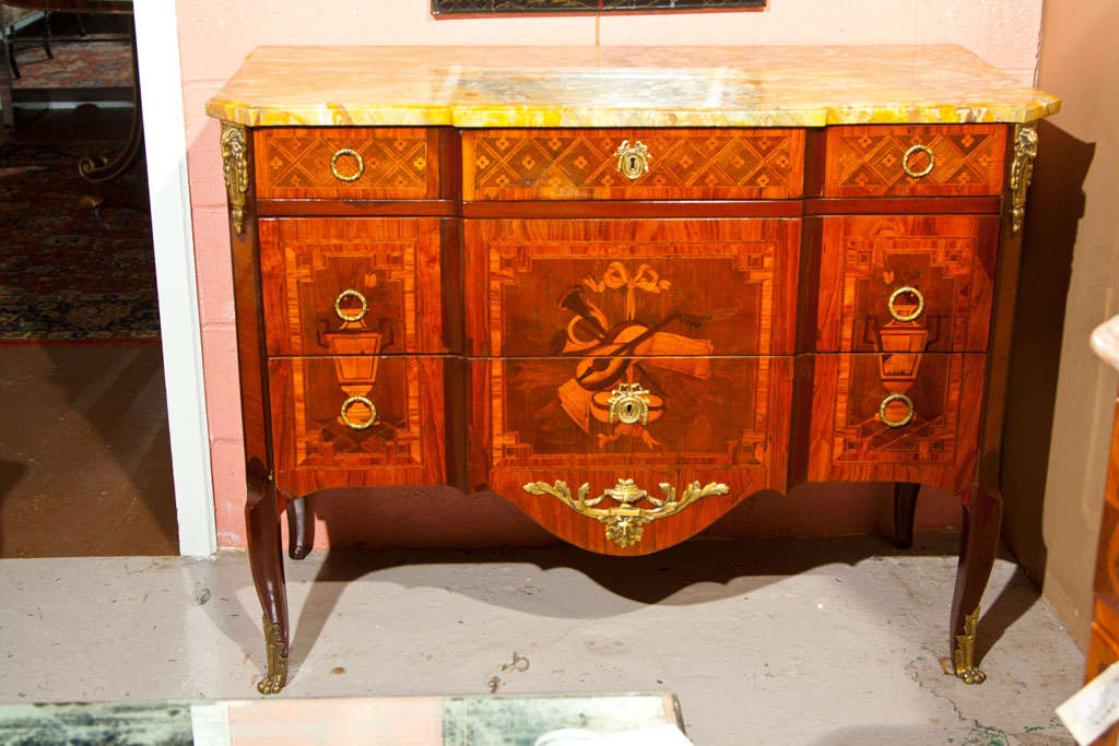 Pair of Transitional French Louis XV Style Commodes