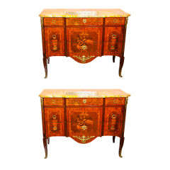 Pair of Transitional French Louis XV Style Commodes