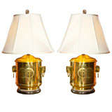 Pair of Chinese Brass Lamps