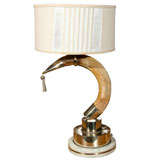 Antique African Horn Table Lamp