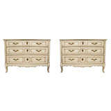 Pair of French Louix XV Style Marble Top Commodes