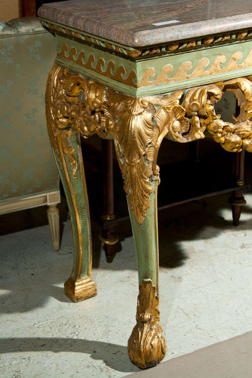 20th Century French Rococo Style Painted Console