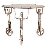 70s Artisan Figural Steel Side Table after John Wheatman