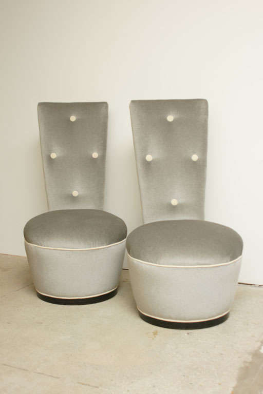 American A Pair Of Dolphin Chairs By James Mont