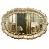 Stunning  Silver Leaf Lotus Leaf Mirror By James Mont