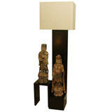 Vintage Stunning Floor Lamp With Asian Staues