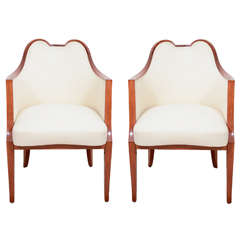 Pair of Rosewood framed fauteuils