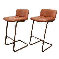 Tufted Leather Stools By Robert Haussmann for de Sede