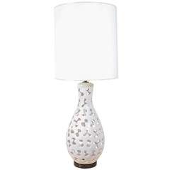 Bulbous Pierced Ceramic Table Lamp