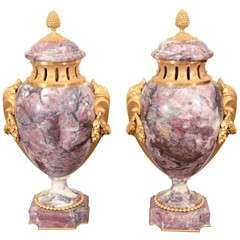 Pair of French Bronze Mounted Urns
