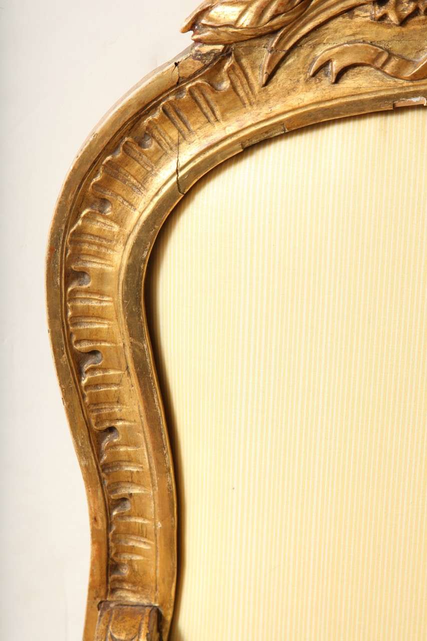 Pair of 19 century  Italian gilt wood armchairs  4