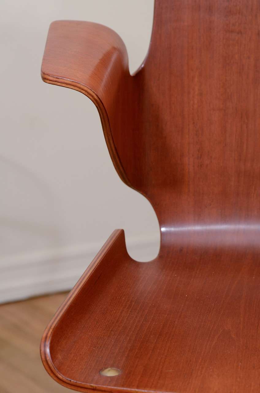 Single bentwood and metal desk chair In Good Condition In New York, NY