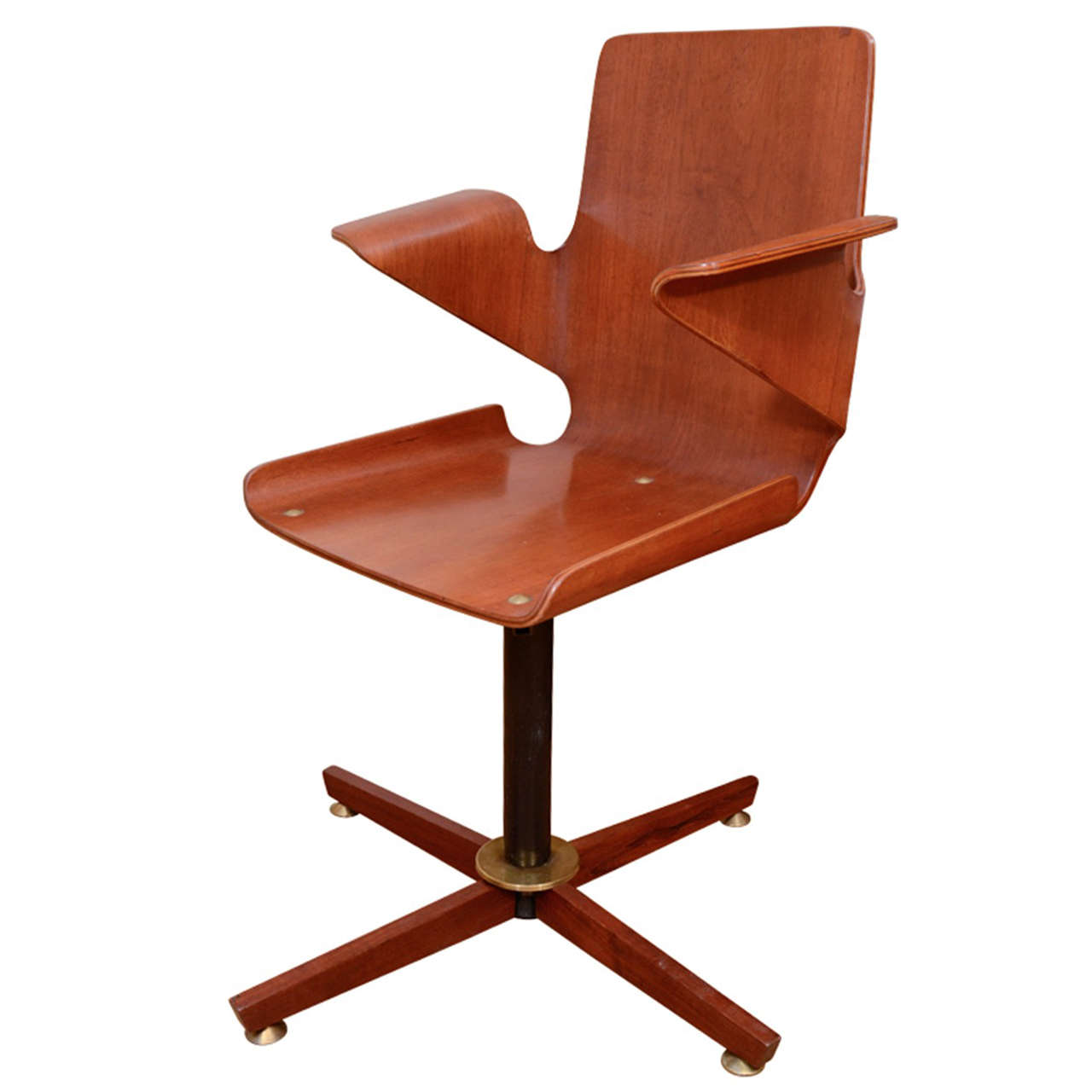 Single bentwood and metal desk chair at 1stdibs