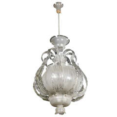 Chandelier Manufactured by Orrefors Sweden
