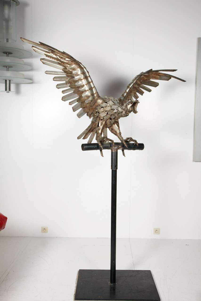 Eagle in metal by finnish artist veikko haukkavaara