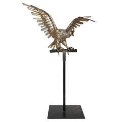 Very Unusual Sculpture of Eagle Made of Metal, by Veikko Haukkavaara