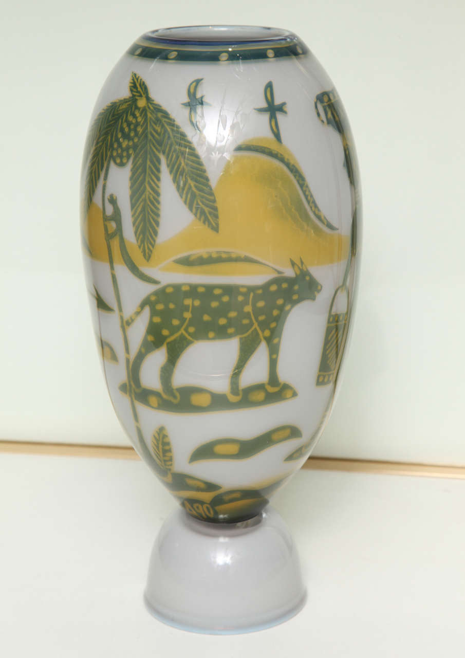 20th Century Swedish Studio Glass Vase by Wilke Adolfsson For Sale