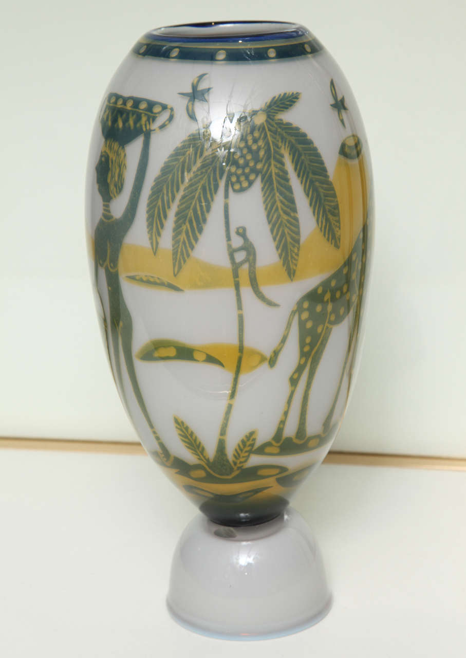 Swedish Studio Glass Vase by Wilke Adolfsson For Sale 2