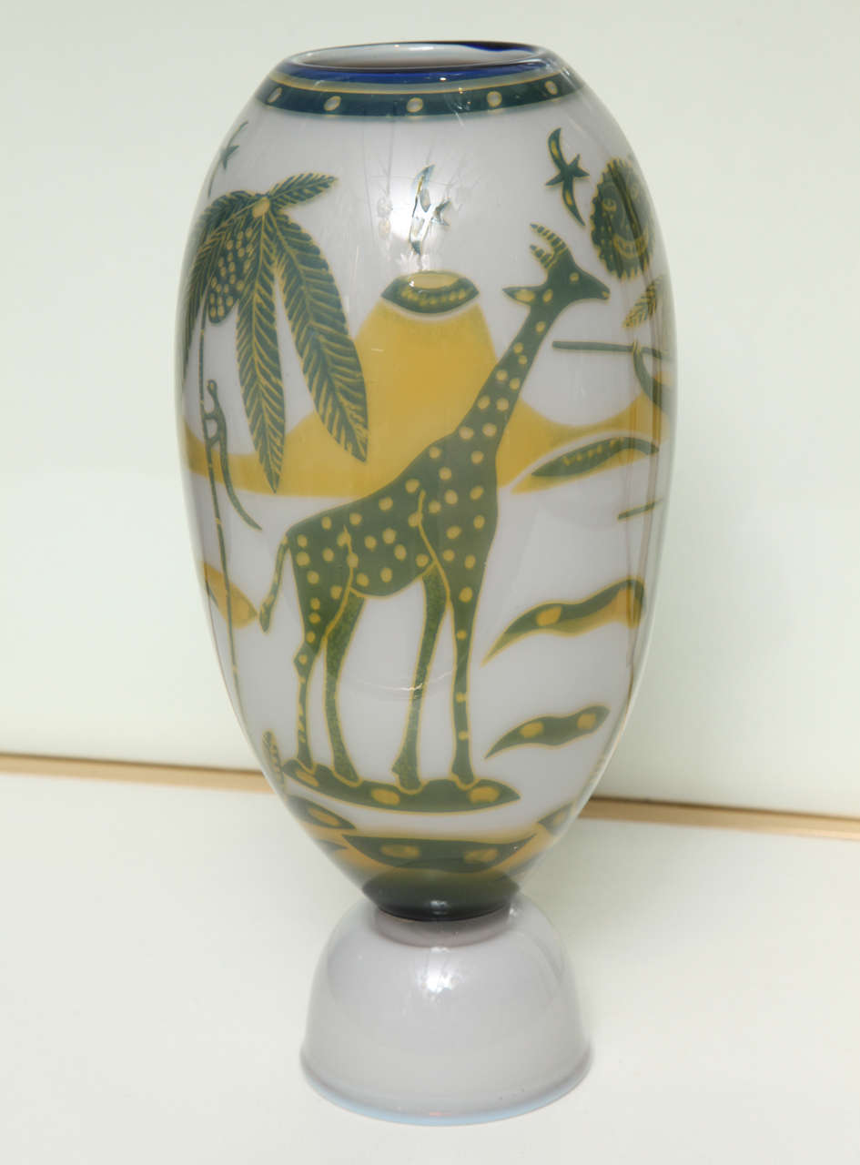 Swedish Studio Glass Vase by Wilke Adolfsson For Sale 3