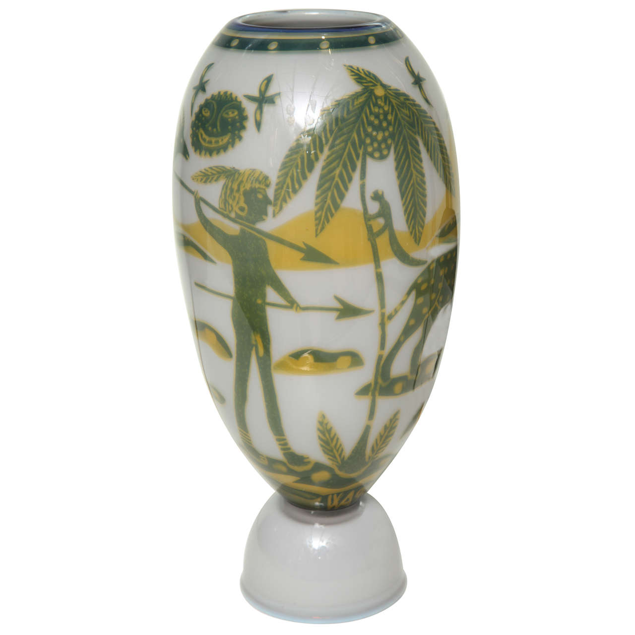 Swedish Studio Glass Vase by Wilke Adolfsson For Sale
