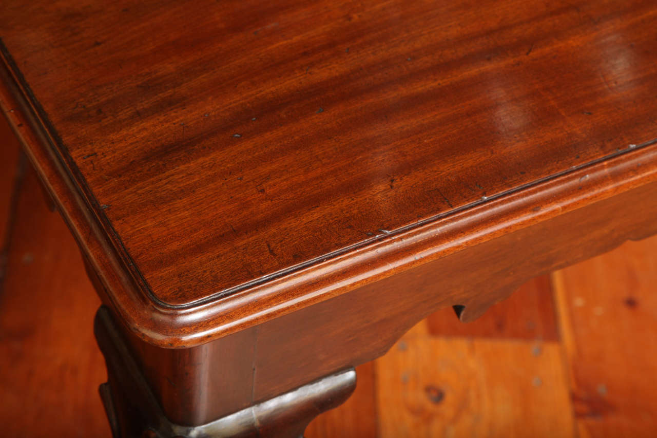 Antique Irish Carved Solid Mahogany Console Table, circa 1750 For Sale