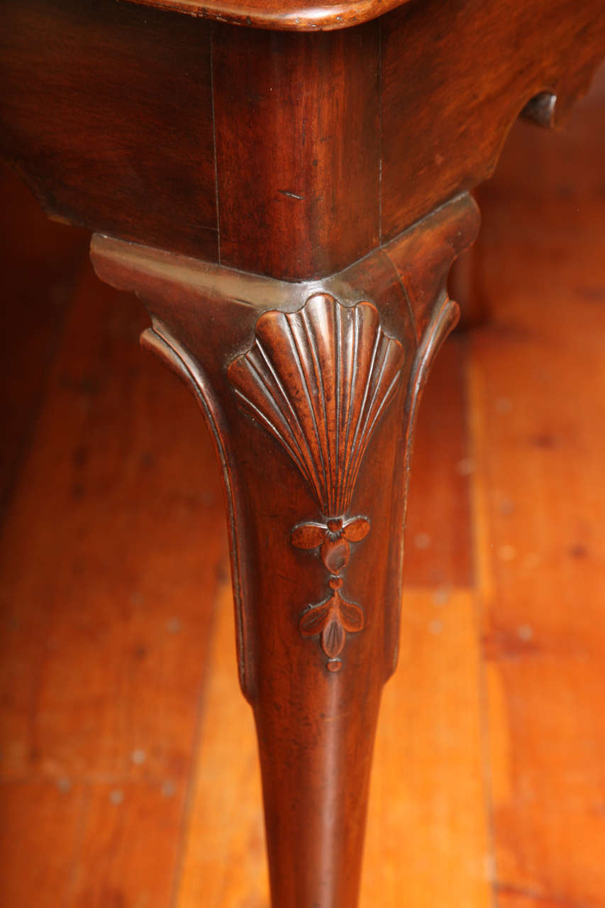 Antique Irish Carved Solid Mahogany Console Table, circa 1750 For Sale