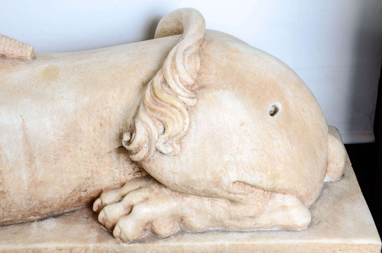 19th Century Italian Pair of Marble Sphinxes For Sale 4