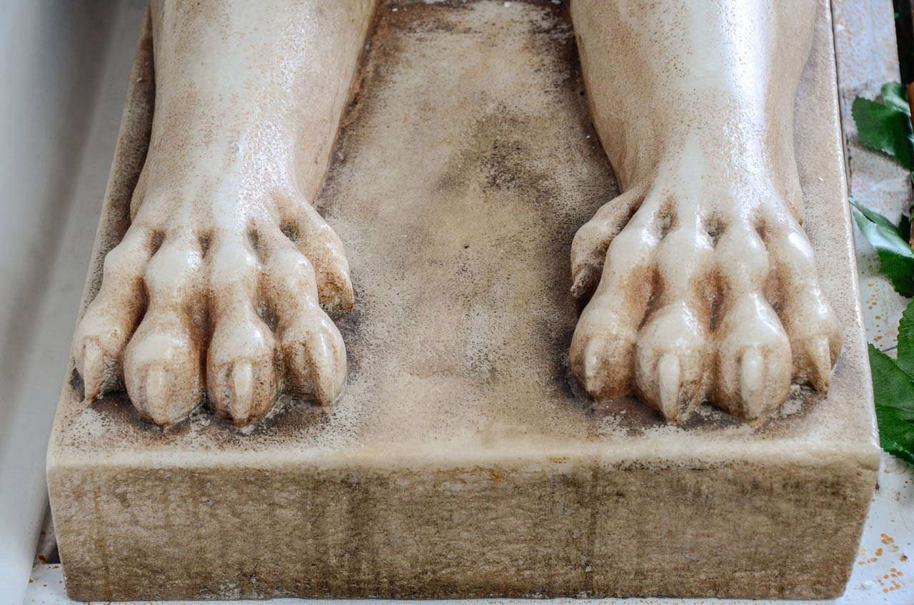 19th Century Italian Pair of Marble Sphinxes For Sale 6