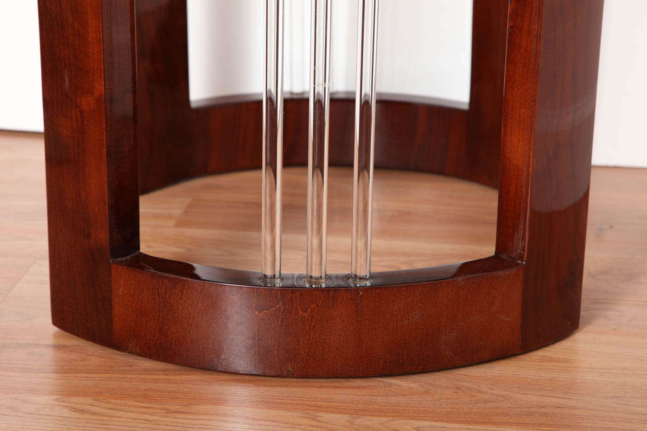Machine Age Art Deco Round Glass Rod Lamp Table In Excellent Condition In Pompano Beach, FL