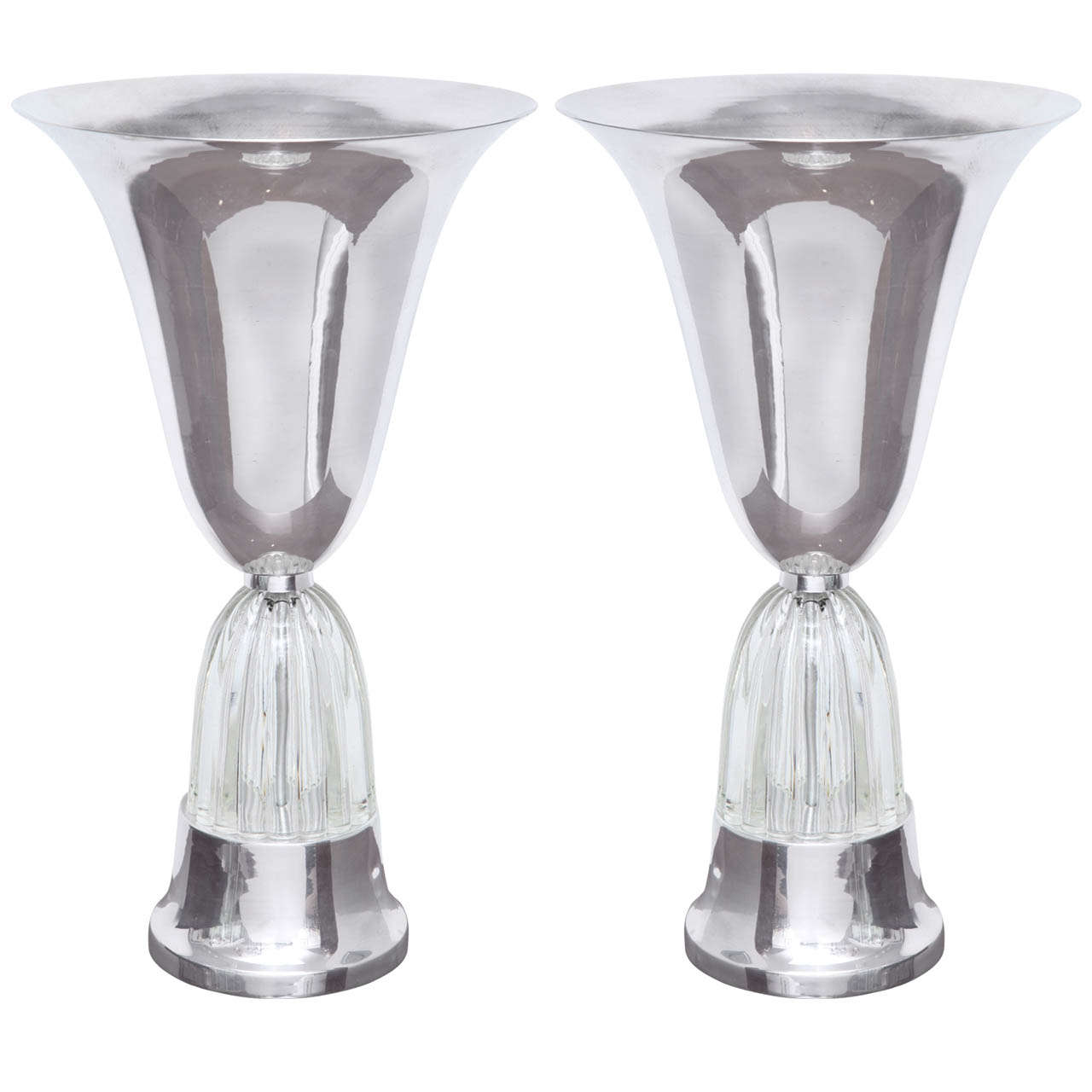 Pair of Art Deco Torchiere Table Lamps For Sale
