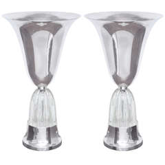 Pair of Art Deco Torchiere Table Lamps 10
