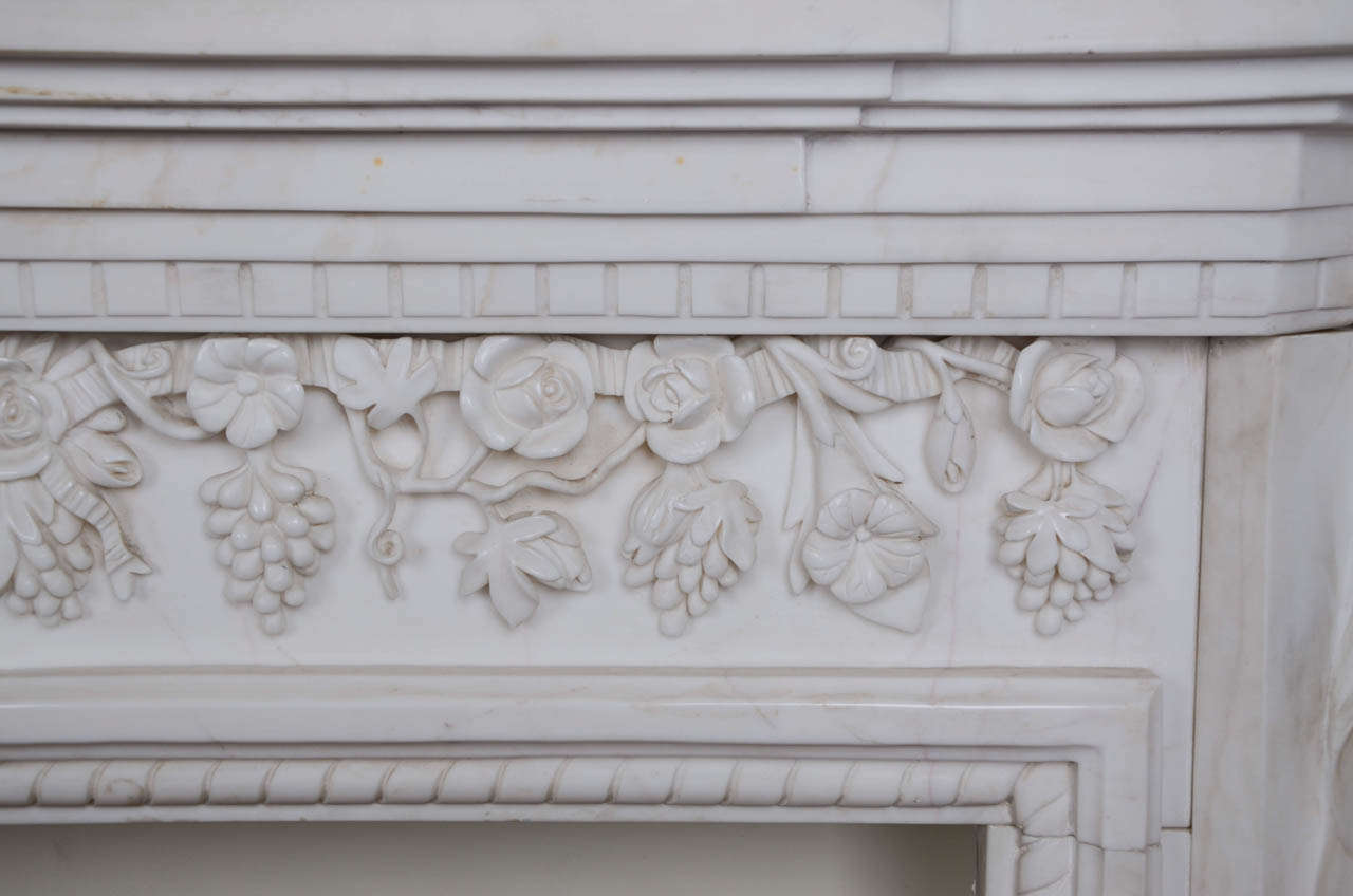British Reclaimed Ornate Carved Greek Revival Statuary Marble Surround