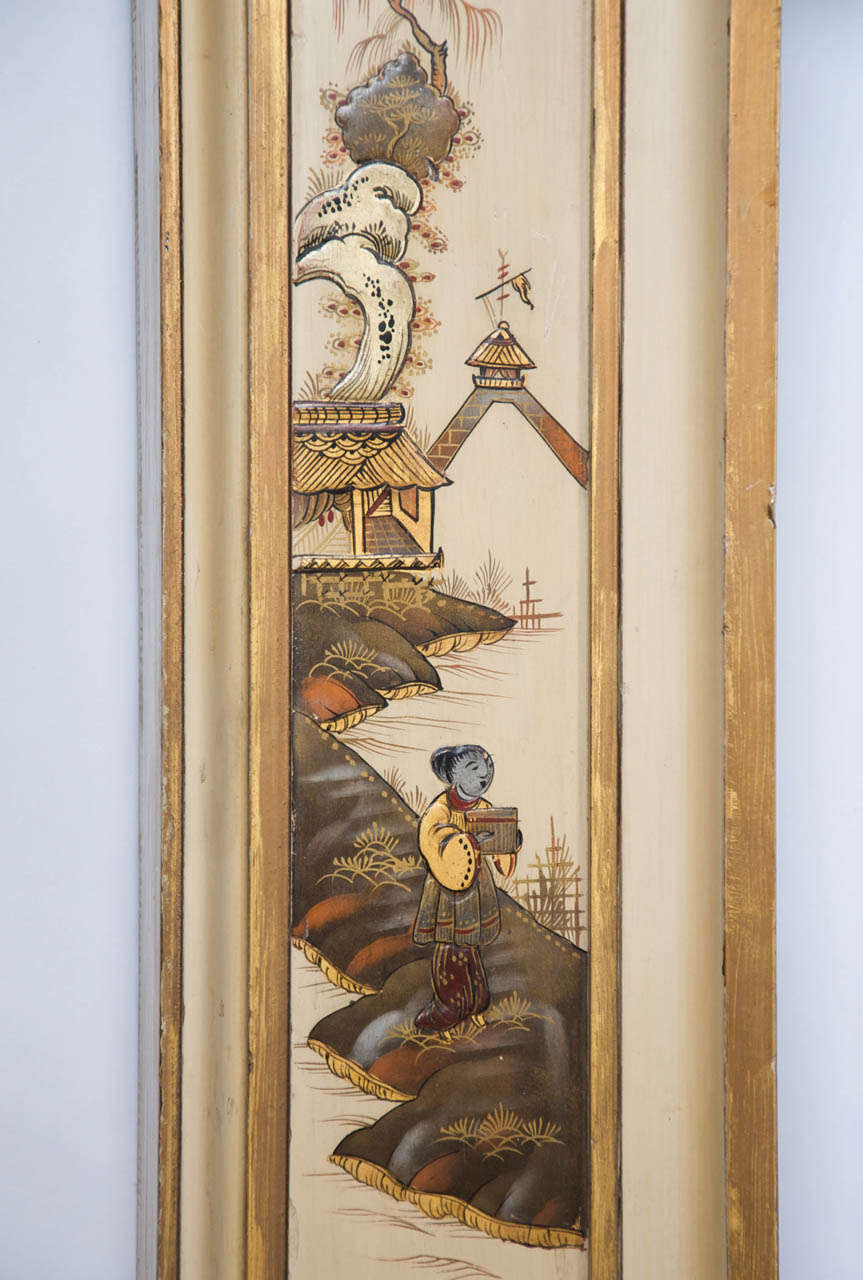 Mid-20th Century 1930s Painted Chinoiserie Wooden Bolection Fire Surround
