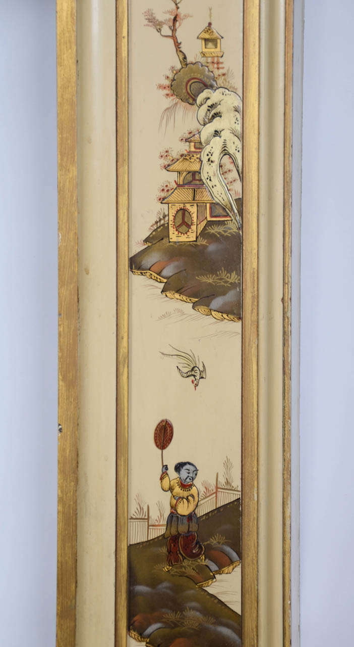1930s Painted Chinoiserie Wooden Bolection Fire Surround 1