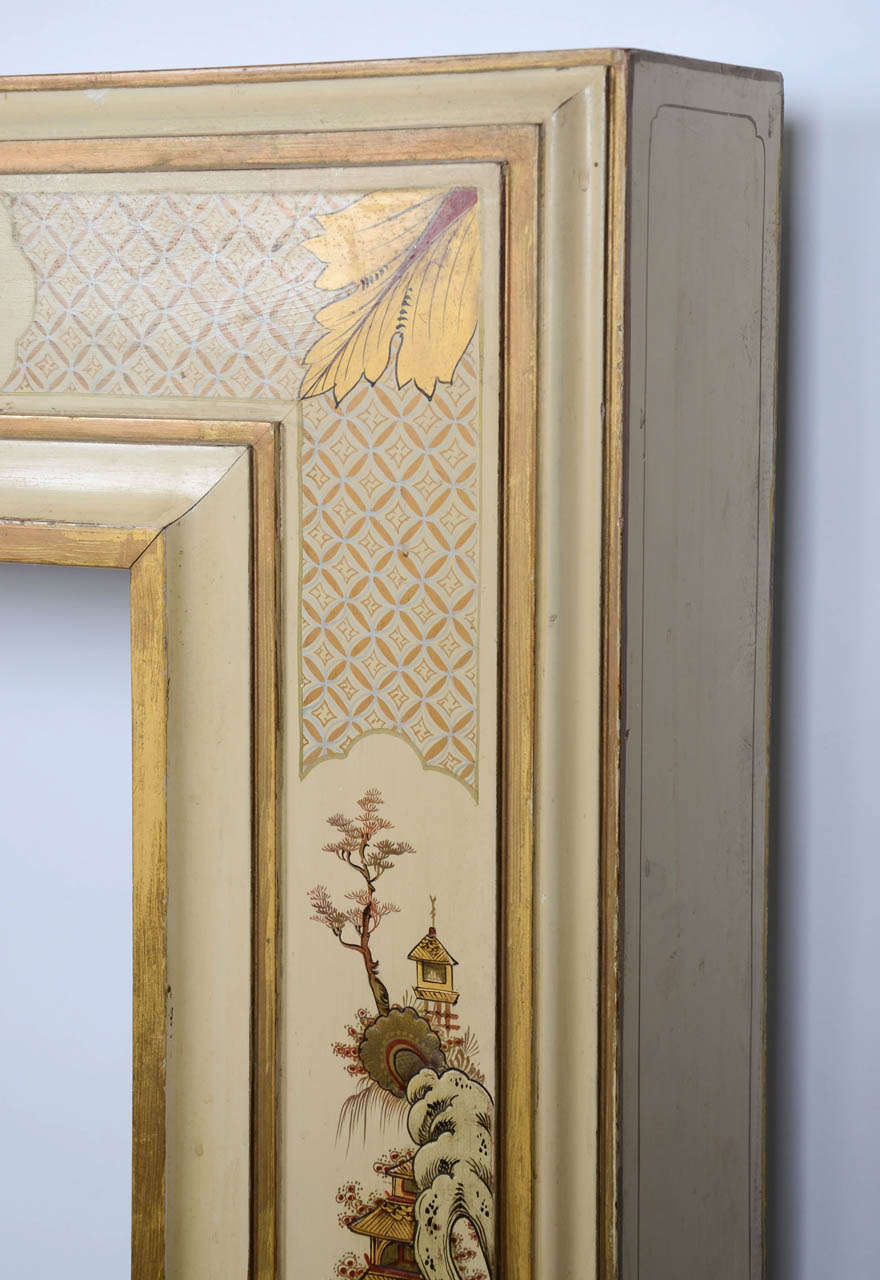 1930s Painted Chinoiserie Wooden Bolection Fire Surround 2