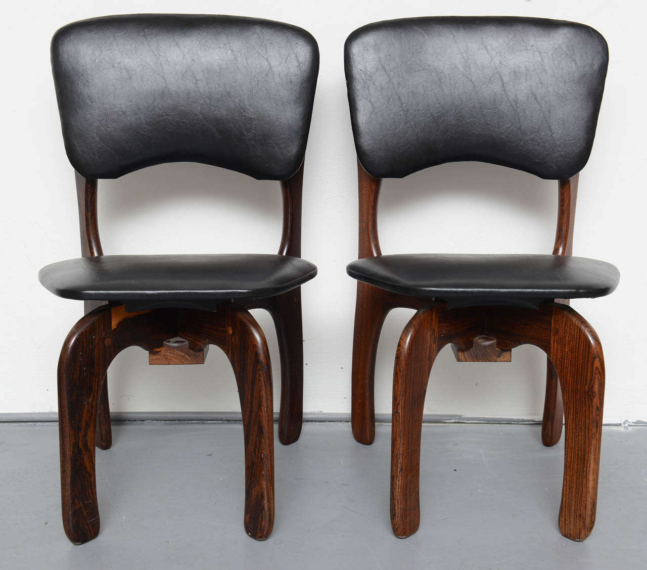 Beautiful set of original Don Shoemaker chairs from Mexican rosewood, 1971.