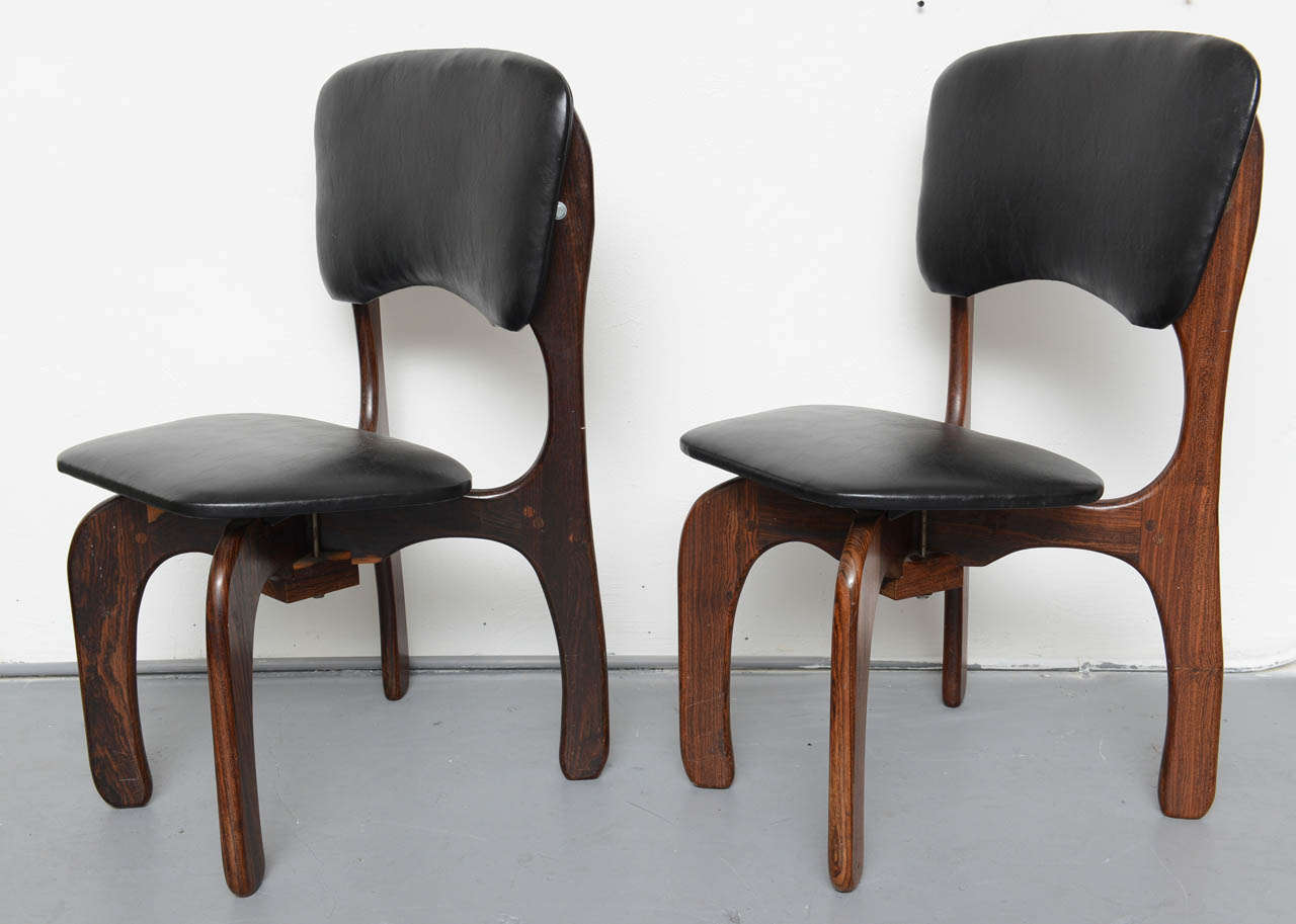 Mexican 1970s Rosewood Chairs by Don Shoemaker, Mexico