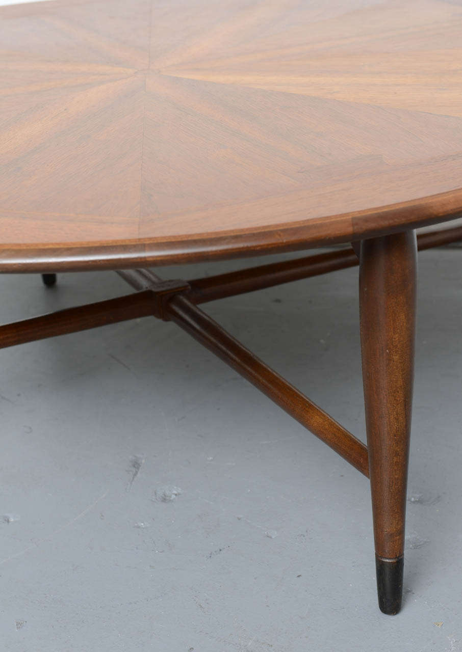 Beautiful Inlaid Wooden Dove Tail Coffee Table by Lane 1960 1