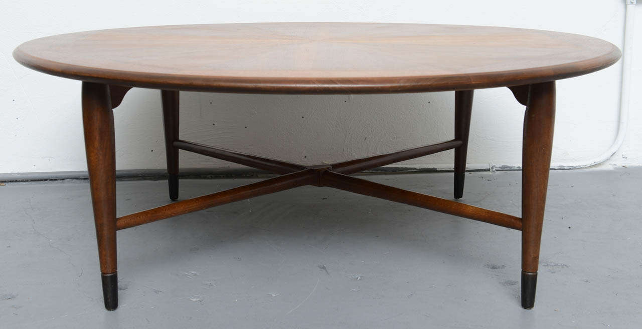 Beautiful Inlaid Wooden Dove Tail Coffee Table by Lane 1960 3