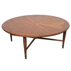 Beautiful Inlaid Wooden Dove Tail Coffee Table by Lane 1960