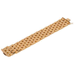 Magnifique bracelet débardeur en or massif des années 1940