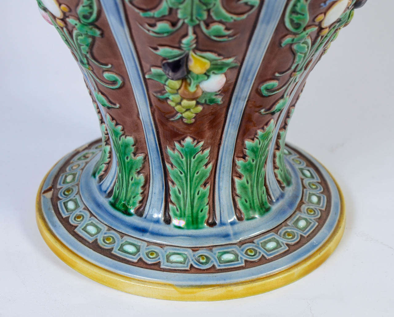 Art Nouveau 1885 Pair of Rare Vases Signed by Minton For Sale